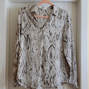 Snake Print Long Sleeve Blouse